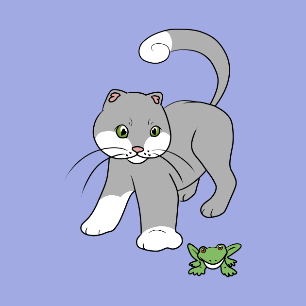 Cute Cat And Frog by HugSomeNettles