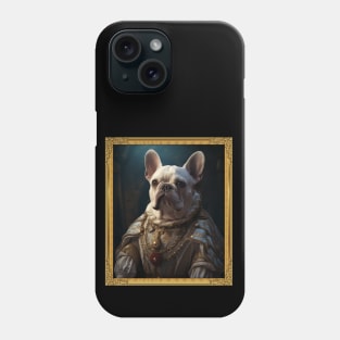 White French Bulldog - Medieval French Prince - Framed Phone Case