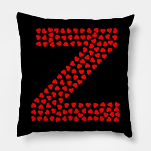 Letter Z Heart Shape Initial Pillow