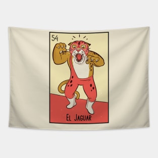 El Jaguar // Mexican Luchador Loteria Card Tapestry