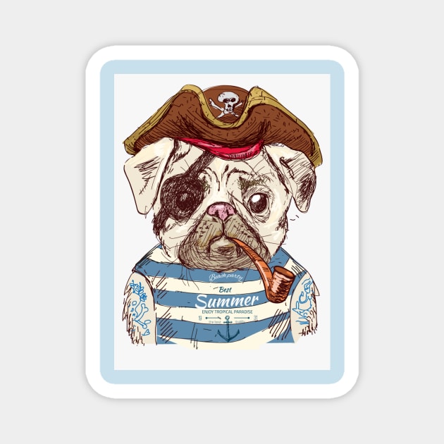 Pirate Pug! Magnet by HELLINISMOS