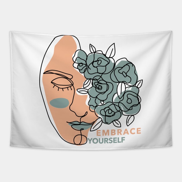 Embrace Yourself - Self Esteem Women Men Tapestry by Abstract Designs