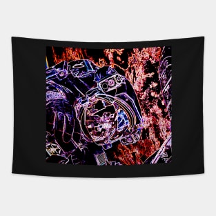 Neon Astronaut Tapestry