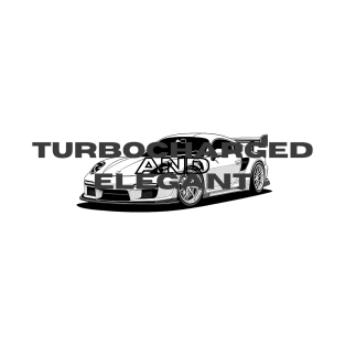 Turbocharged and Elegant + Car Blueprint T-Shirt