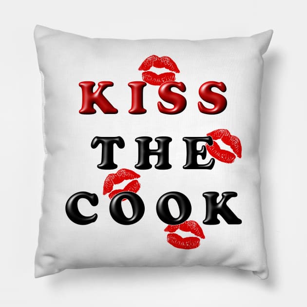 Kiss The Cook Pillow by DrewskiDesignz