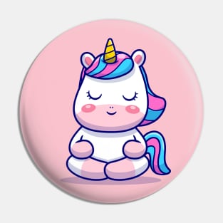 Cute Unicorn Meditation Pin