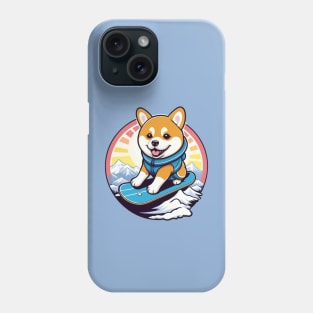 Majestic Snowboarding Shiba Inu Phone Case