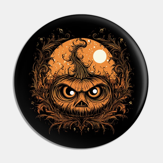 Halloween Pumpkin, Spooky Pumpkin Face Pin by Apocatnipse Meow