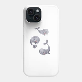 Gray baby whales Phone Case