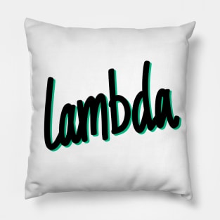 Greek Alphabet: lambda (black-green) Pillow