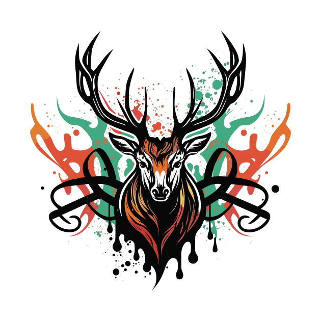 Graffiti Paint Stag Creative Inspiration by Cubebox