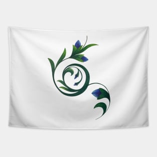 spiral floral motif Tapestry