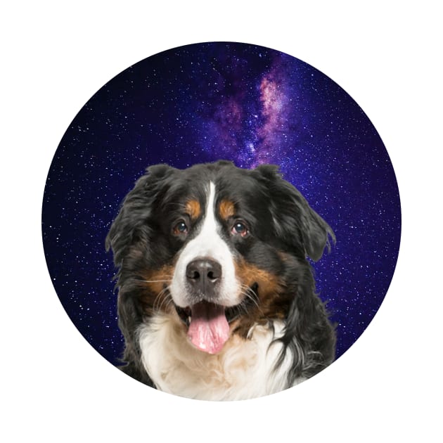 funny bernese mountain dog lover face dog galaxy by T-shirt verkaufen