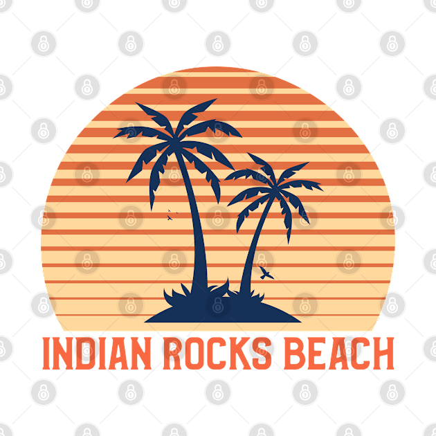 Indian Rocks Beach Sunset, Orange and Blue Sun, Gift for sunset lovers T-shirt, Palm Trees by AbsurdStore