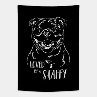 Staffordshire Bull Terrier loved by a staffy saying Tapestry