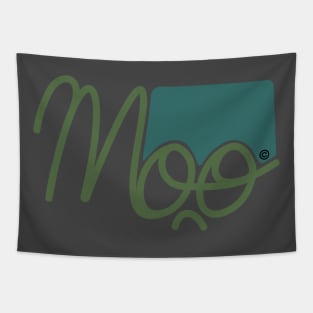 Moo1 Teal & olive Tapestry