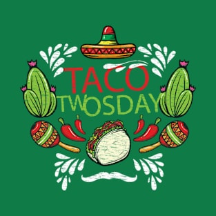 Tacos Cactus Taco Twosday 2 Birthday Gift T-Shirt T-Shirt