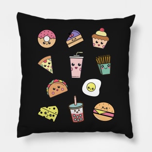 Cute kawaii fast food Pillow