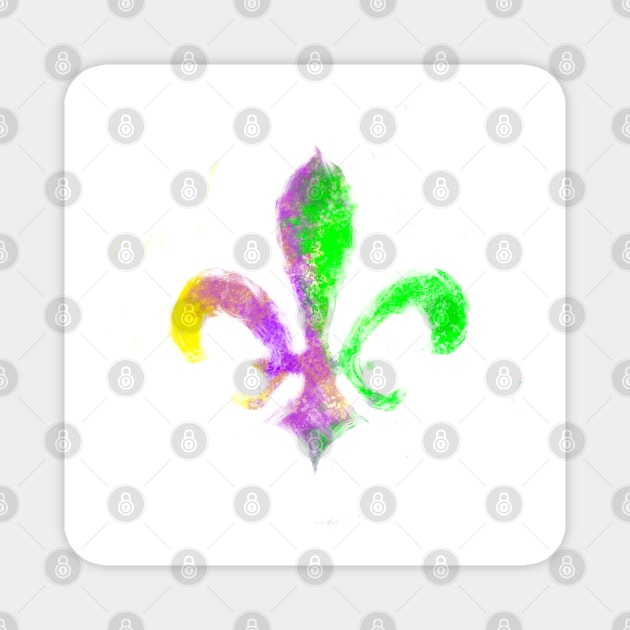 Mardi Gras Fleur de Lis Magnet by Stephanie Kennedy 