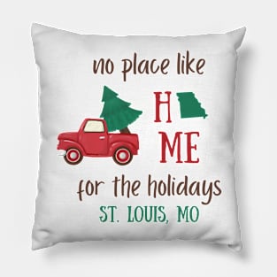 St. Louis, Missouri Home for the holidays Christmas Pillow