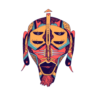 Retro Triad African Mask No 11 T-Shirt