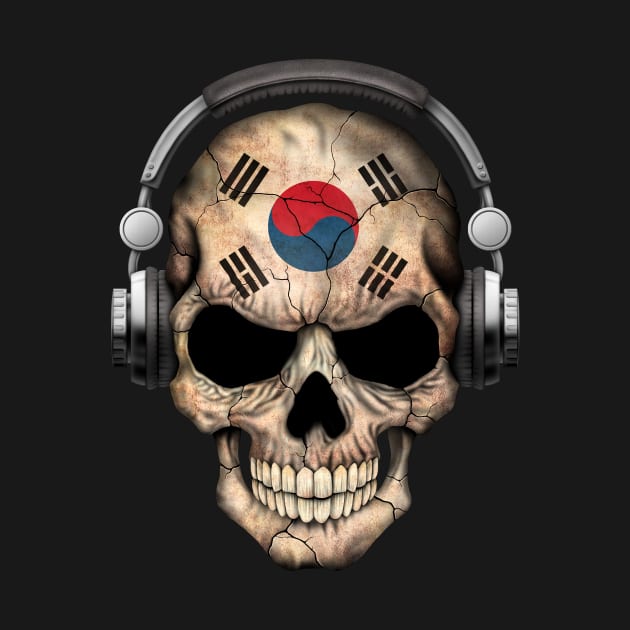 Dark Skull Deejay with South Korean Flag by jeffbartels
