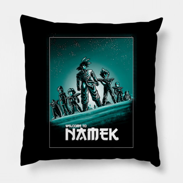 Welcome to Namek Pillow by Cromanart