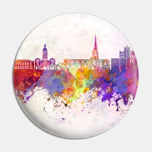 Chesterfield skyline in watercolor background Pin
