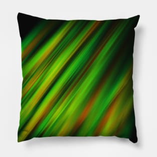 Colorful neon green brush strokes on dark gray Pillow