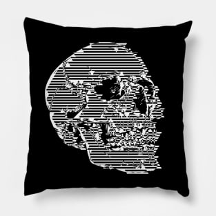 Pixel Line-Art Gothic Skull †††† Graphic Design Pattern Pillow