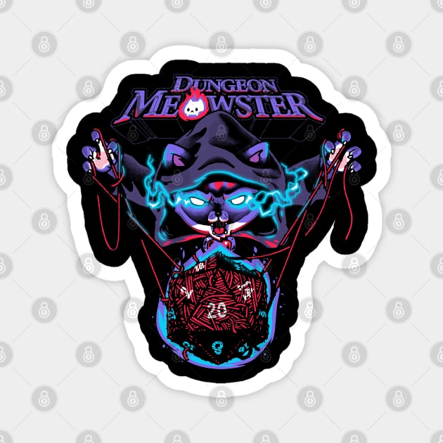 Dungeon Meowster - Funny RPG Cat Lover Magnet by vo_maria