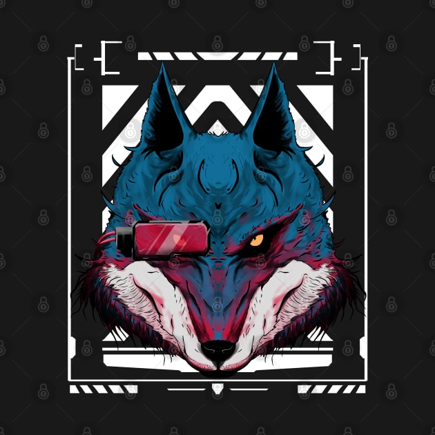 futuristic wolf illustration by fandi.creations