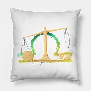 Libra Scales - Black Outline Pillow