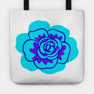 blue rose flower illustration Tote