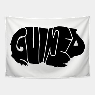 The cute Guinea Pig - Black Typography Tapestry