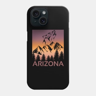 California Sunset Wolf Howling at The Moon Trees and Mountains Phone Case