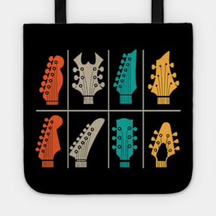 Rock band guitar vintage retro headstock peghead Tote