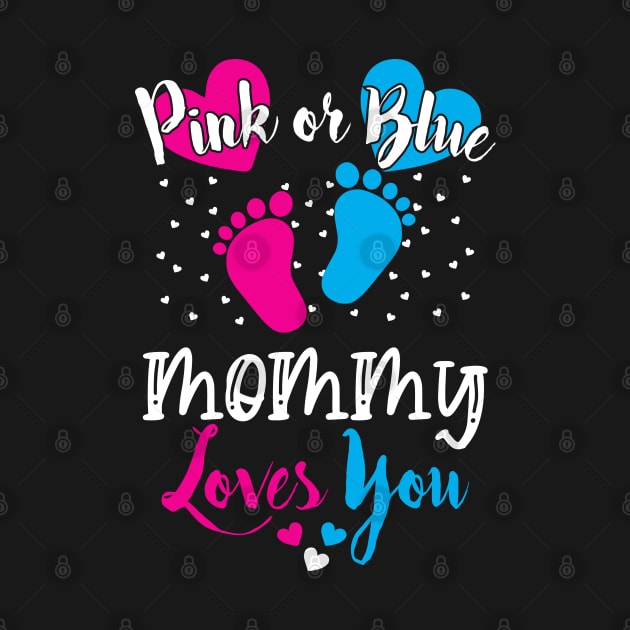 Cute Baby Shower Pink or Blue Mommy Loves You by ArtedPool