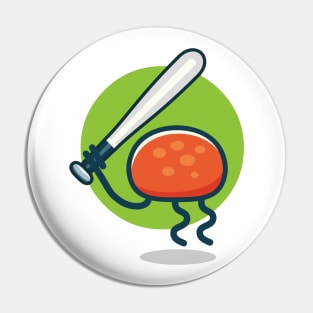 Jellyfish Love Baseball Pin