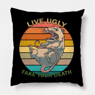 Possum - live ugly fake your death Pillow