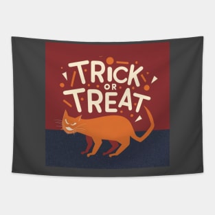 Halloween Cat: Trick or Treat? Tapestry