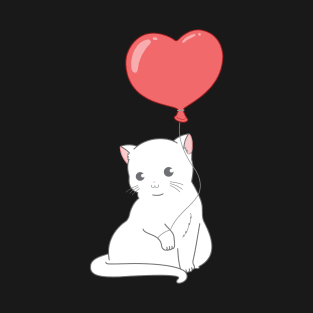 Cat With Heart Balloon T-Shirt