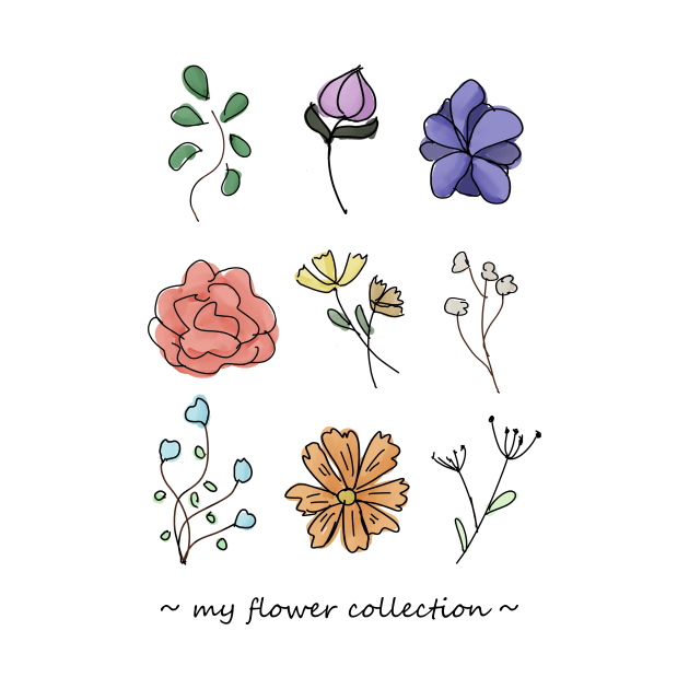 flower collection doodles by ArtsyStormy