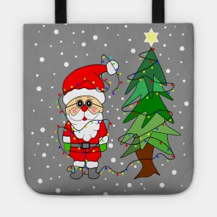 WHITE Christmas Santa Tote