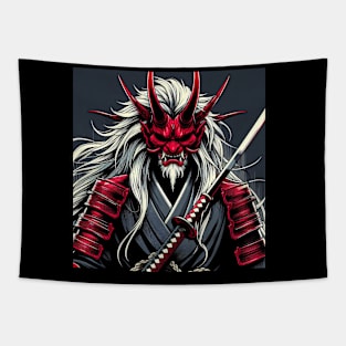 Onimusha with ancient ghost mask Tapestry