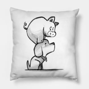 Pig and pup Pillow