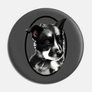 Black and white Dog Pin