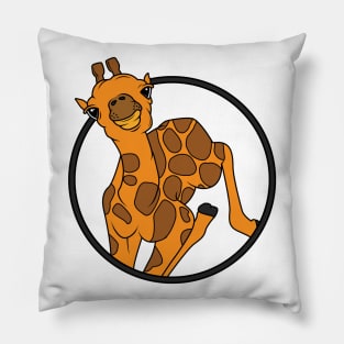 Baby giraffe with Horns Pillow