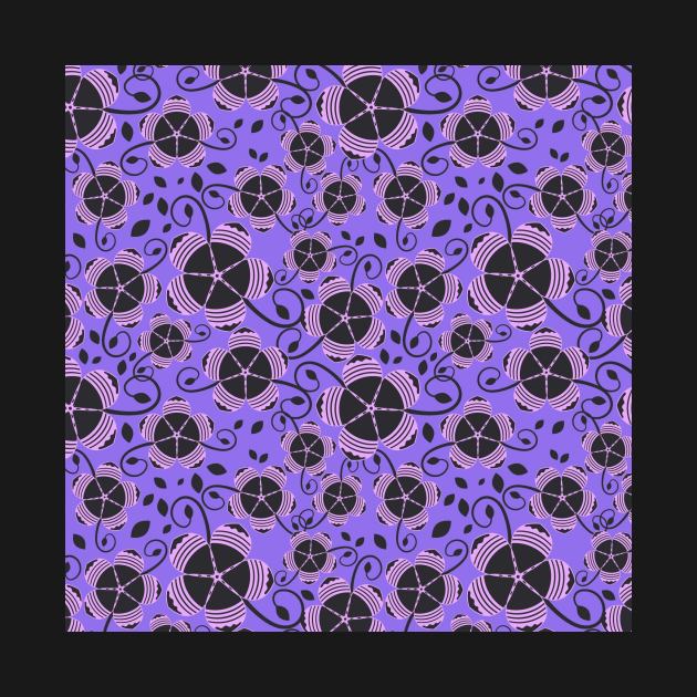 Purple Geometric Floral Pattern by FloralPatterns