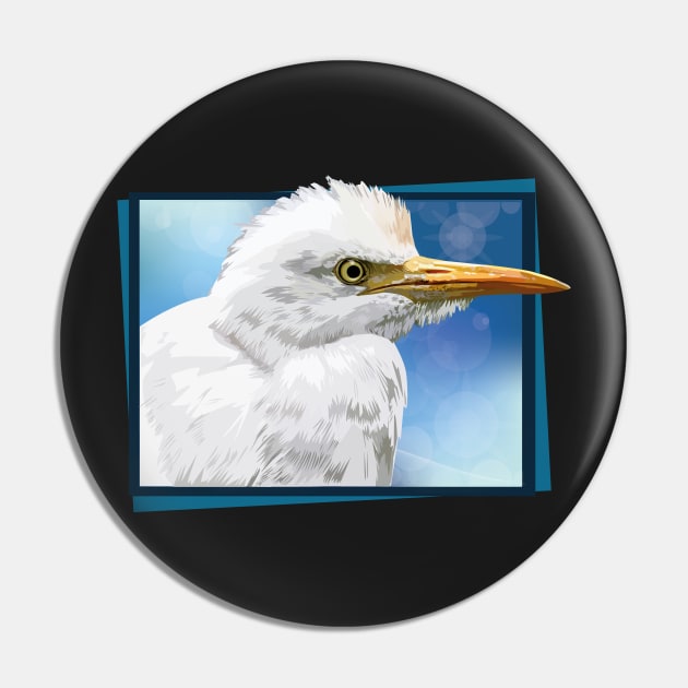 Cattle egret Pin by obscurite